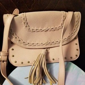 Curations Pink Studded Crossbody Purse Bag Shoulder purse, Vegan Leather